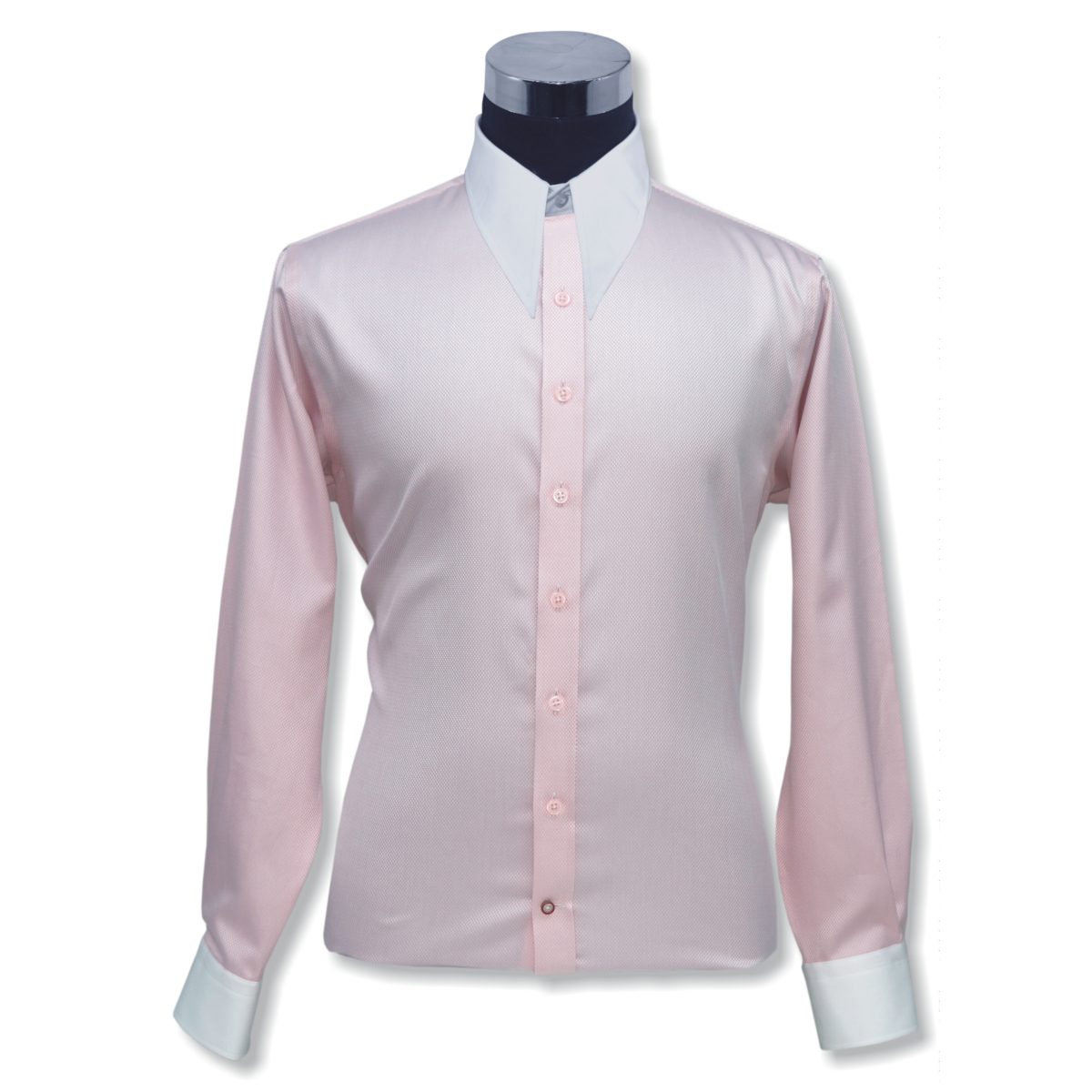 Baby pink spear collar shirt