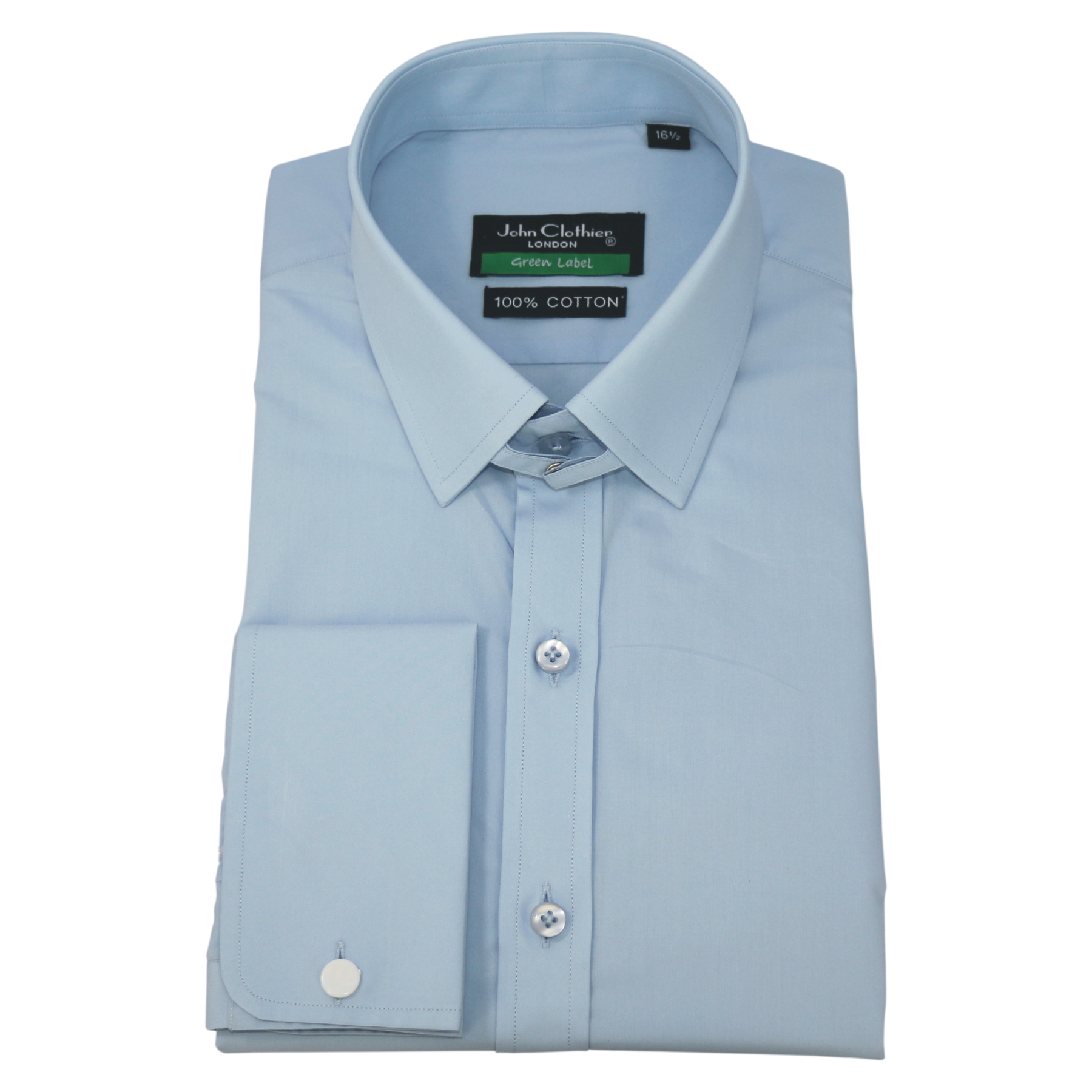 Sky-Blue Tab Collar Shirt - John Clothier London Store