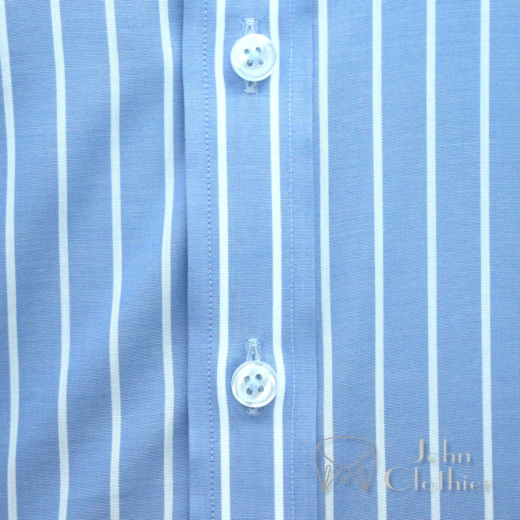 Sky Blue-Stripes Penny Collar - John Clothier London