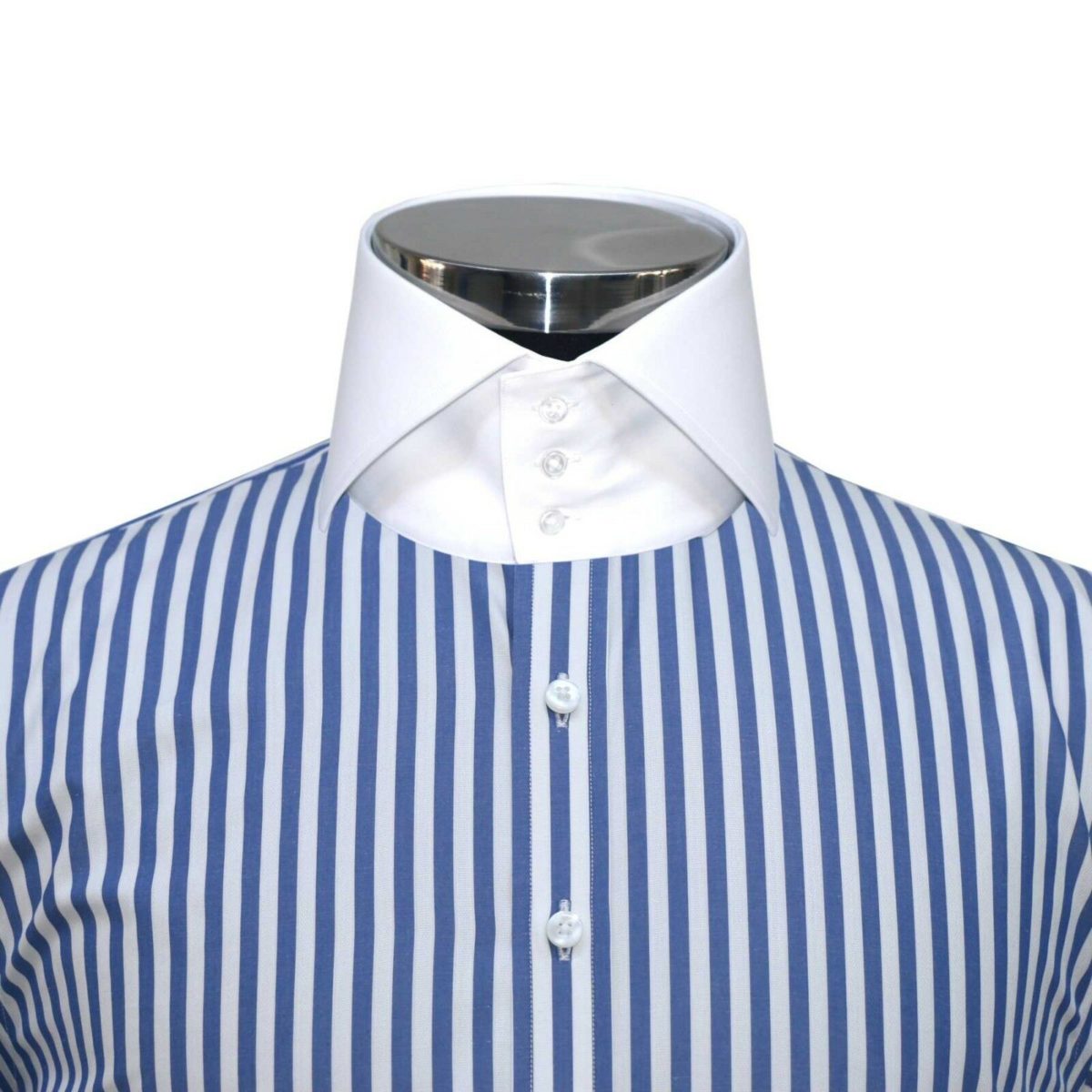 Navy Blue Stripes Bankers Shirt