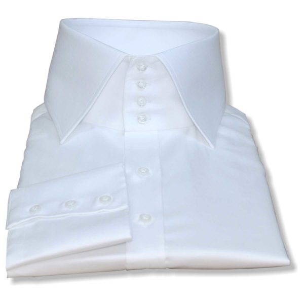 High collar hot sale white shirt