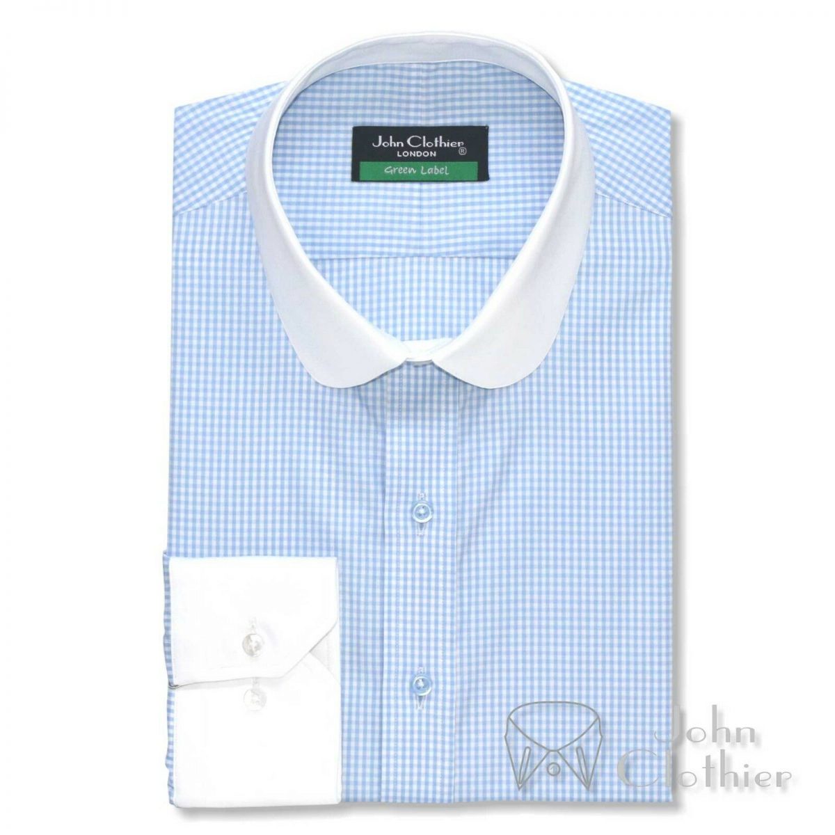 Gingham checks penny collar shirt