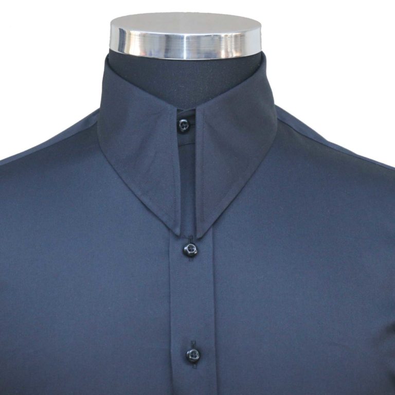 Black Spear Collar Shirt - Black.S - John Clothier