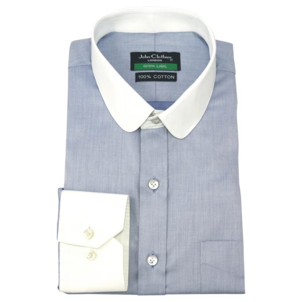 Sky Blue Melange Penny COllar Peaky blinders shirt