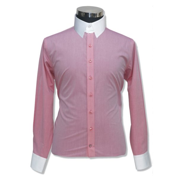 Pink Melange James Bond Collar Shirt