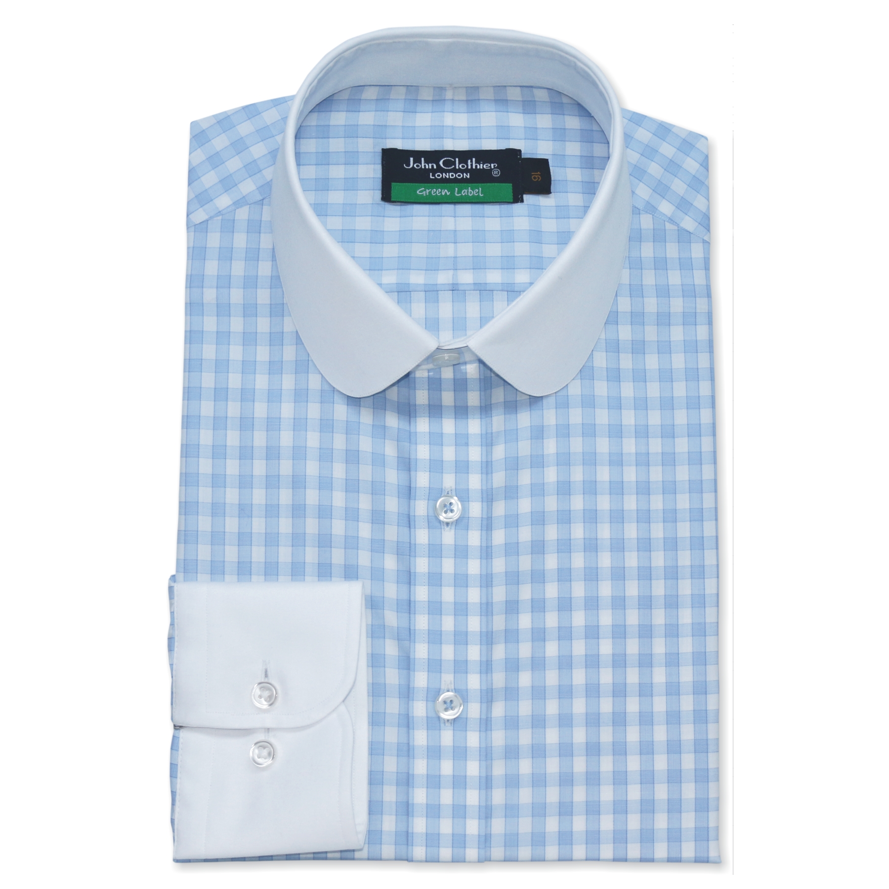 sky blue checks shirt