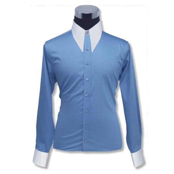 Smart Blue checks vintage Spear Point collar cotton Men's shirt