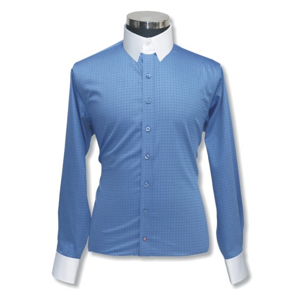 Smart Blue checks vintage Spear Point collar cotton Men's shirt