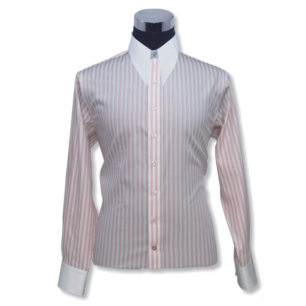 White Pink Stripes Cotton Shirt