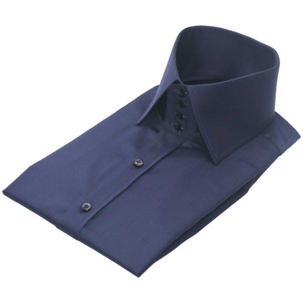 Navy Blue High Collar