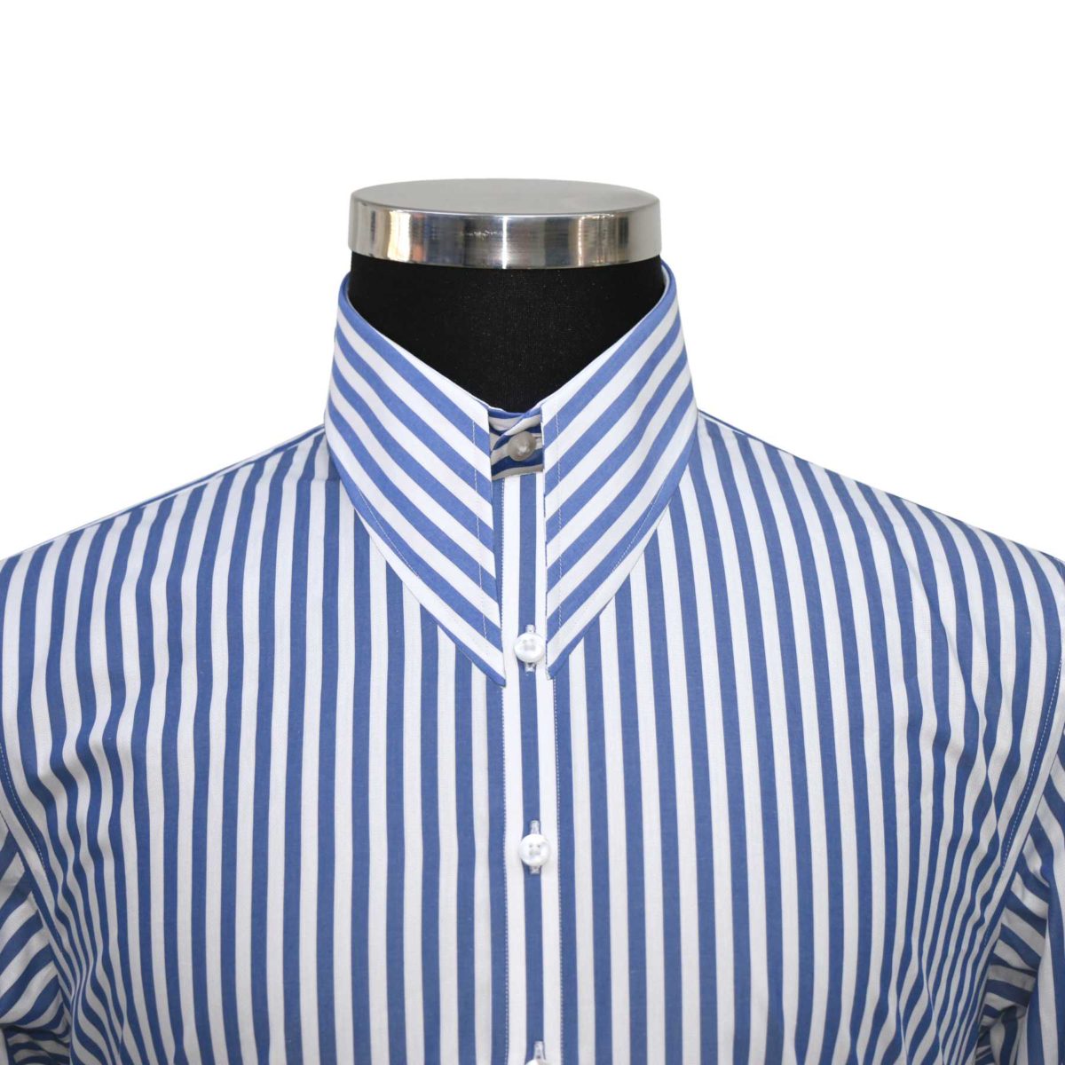 navy blue stripes dagger collar vintage shirt