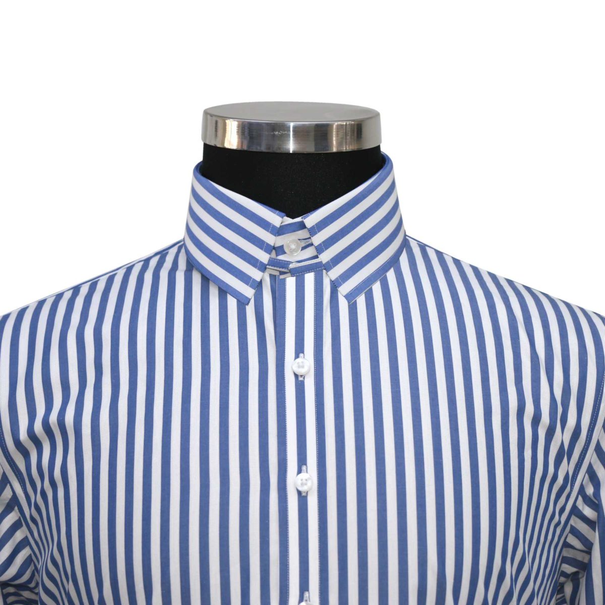 navy blue stripes 100% cotton mens loop collar shirt