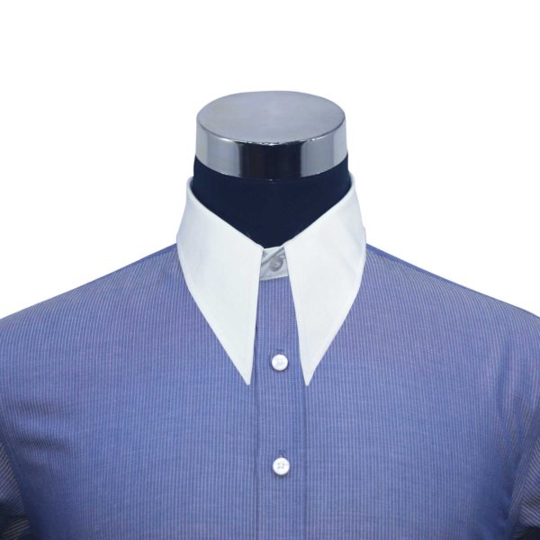 Navy BLue Pin stripes vintage collar shirt for rmen