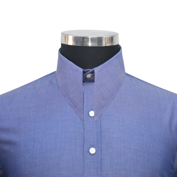 Navy BLue Pin stripes vintage collar shirt for rmen
