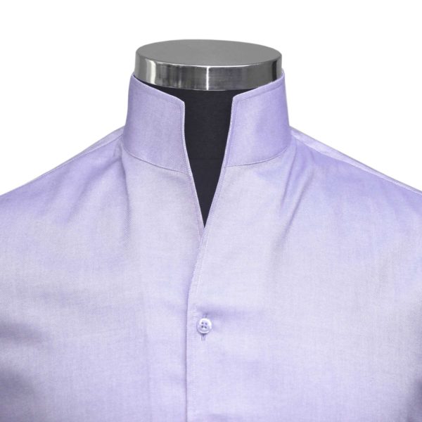 Lilac High-Open Collar Shirt