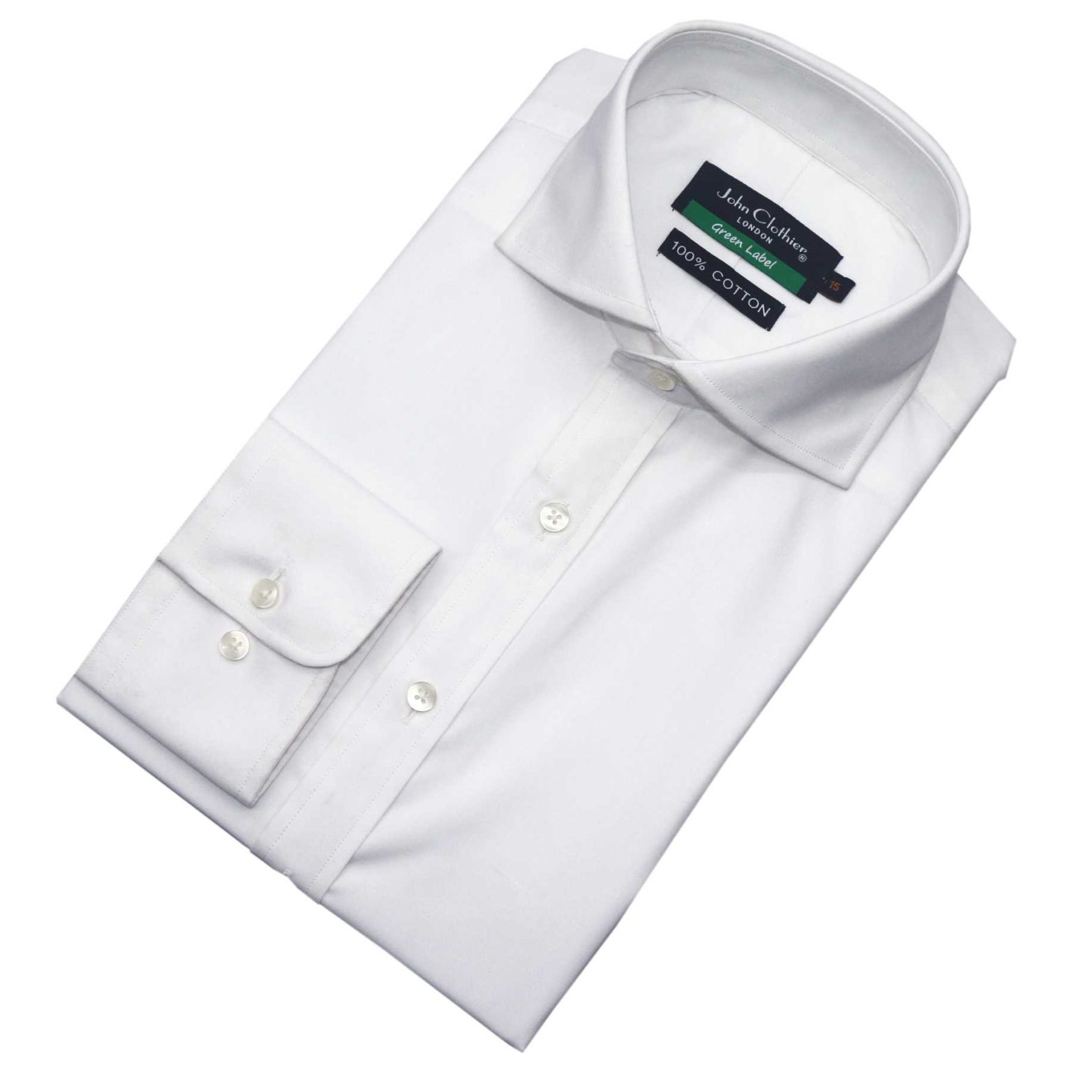 White Cutaway Collar Shirt - John Clothier London