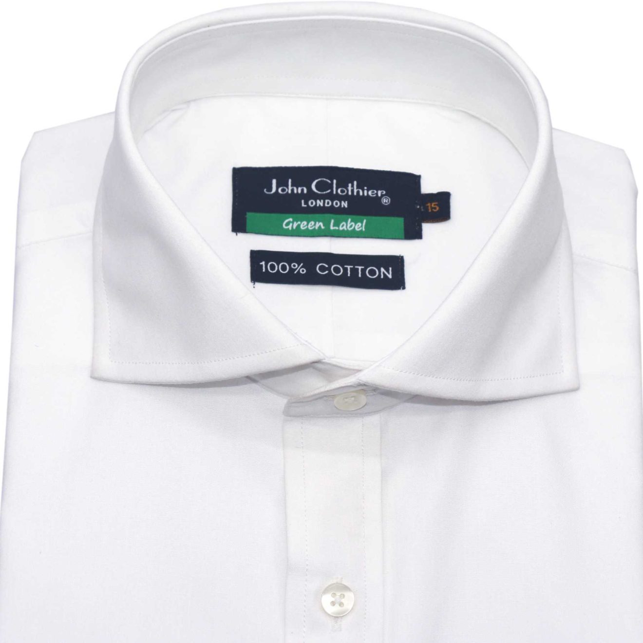 White Cutaway Collar Shirt - John Clothier London