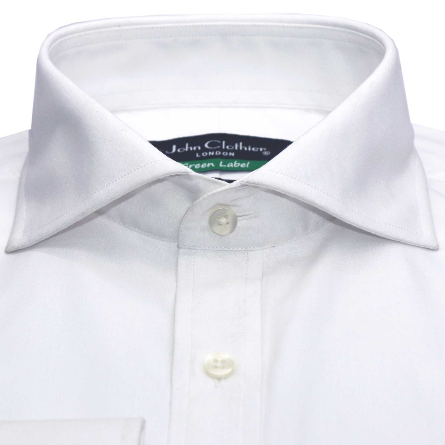 White Cutaway Collar Shirt - John Clothier London