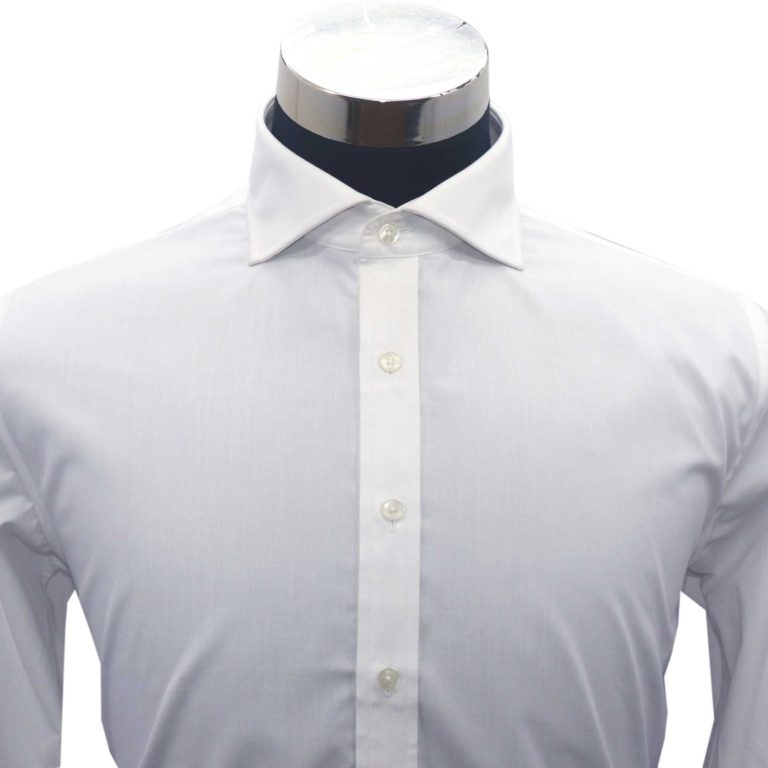 White Cutaway Collar Shirt - John Clothier London