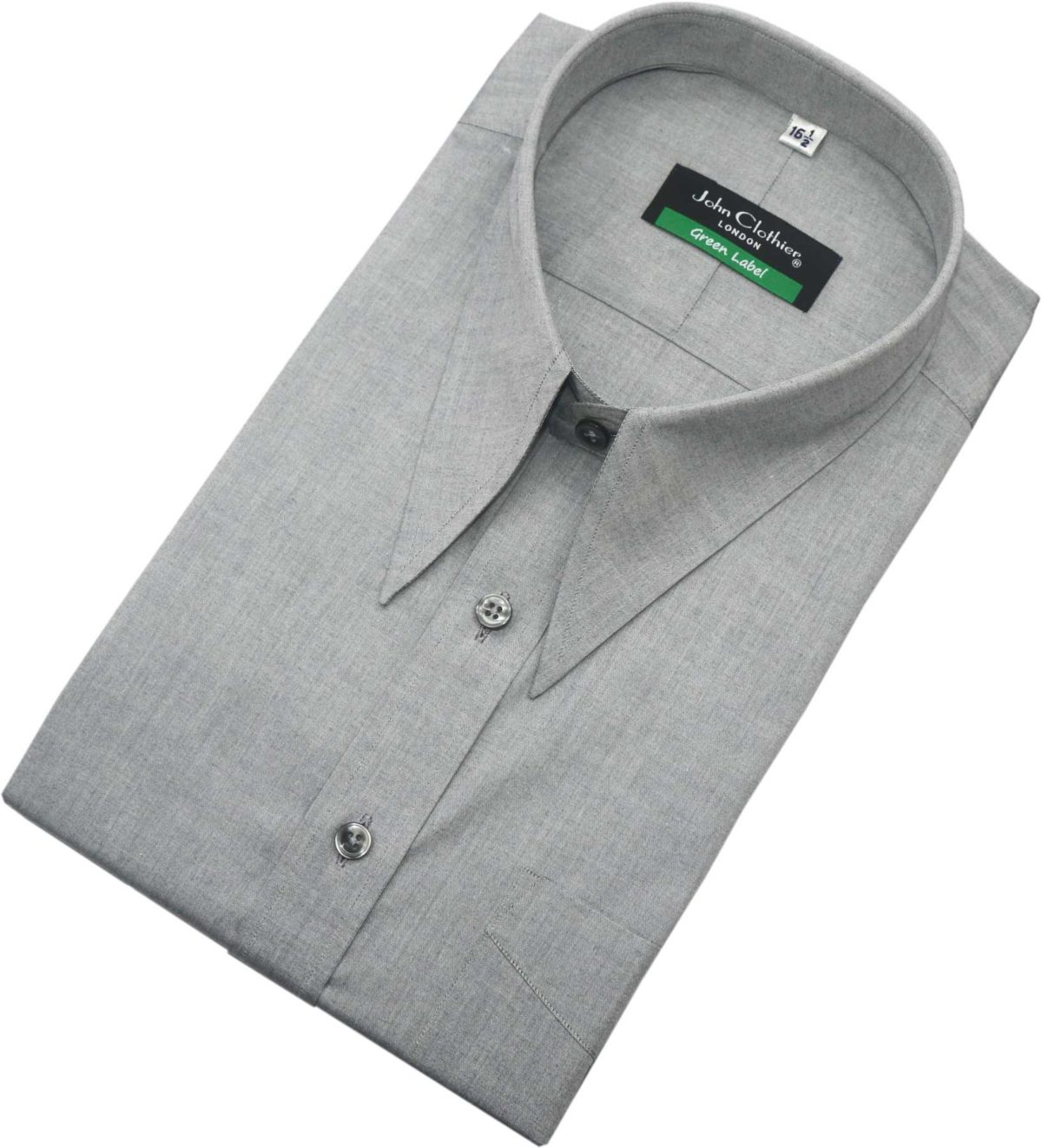 Grey spear point collar shirts for men