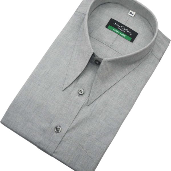 Grey spear point collar shirts for men