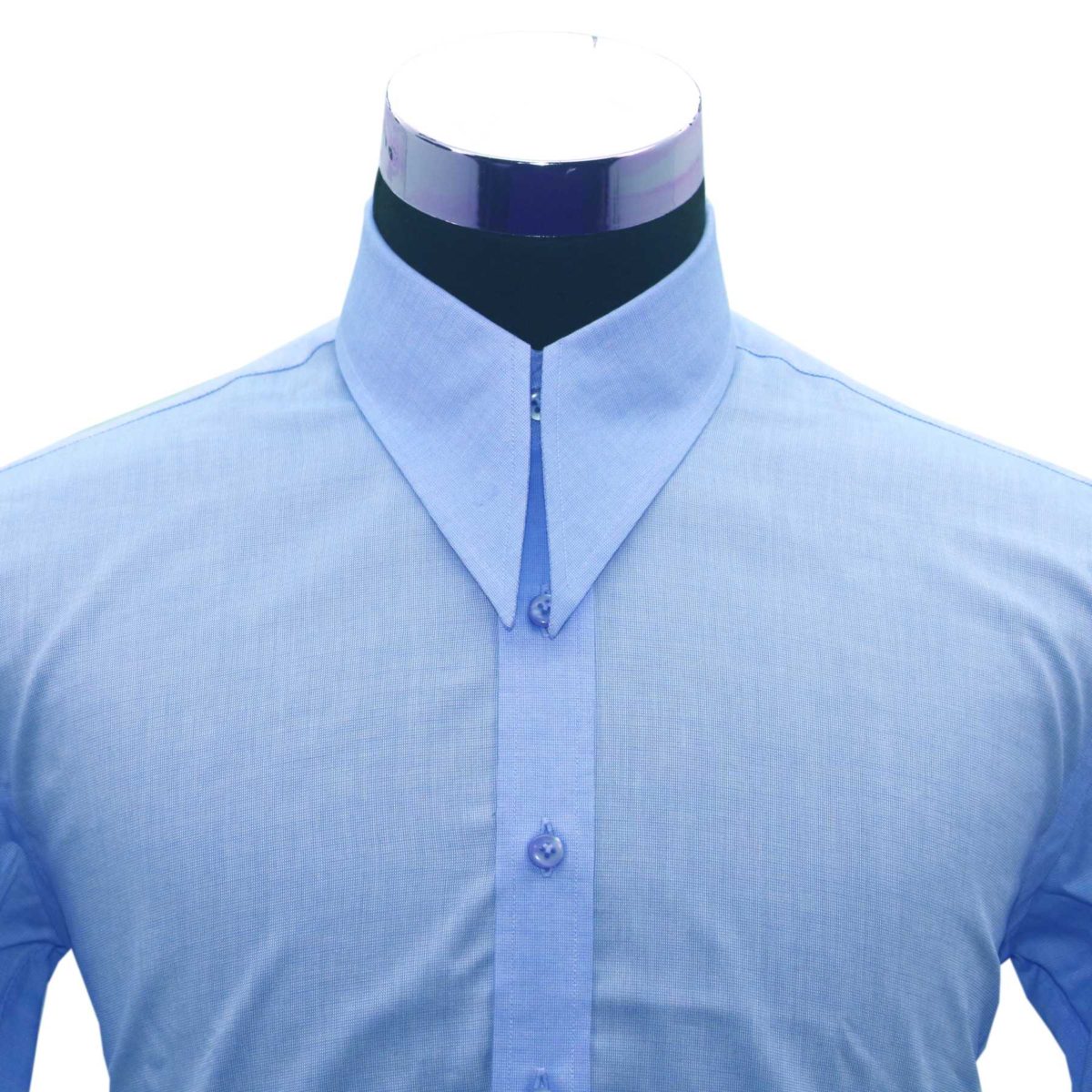 Blue Spearpoint Collar Shirt- John Clothier London Online