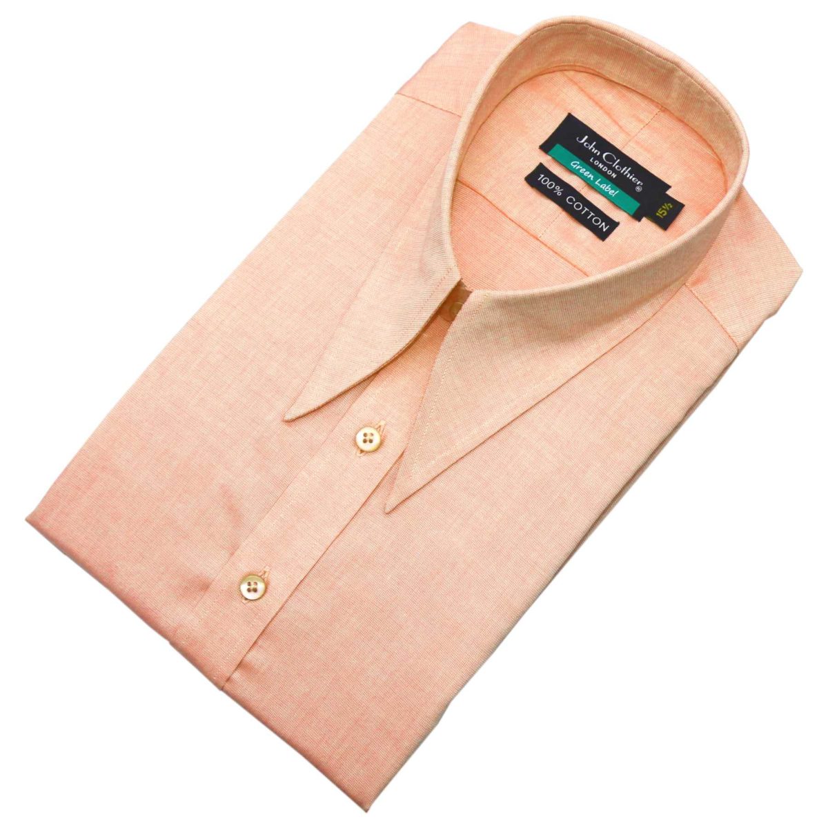 Orange Spear point Collar Shirt, vintage long point collar shirt for men