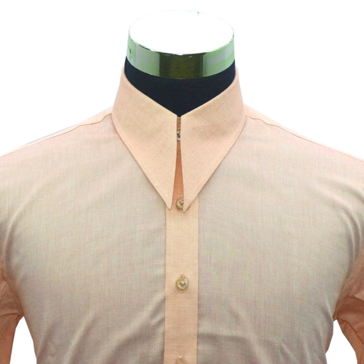 Orange Spear point Collar Shirt, vintage long point collar shirt for men