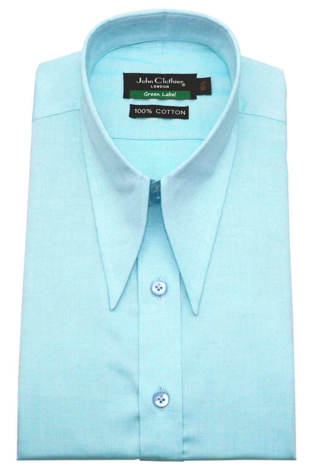 Sea Blue Spearpoint Collar Shirt - John Clothier London Online