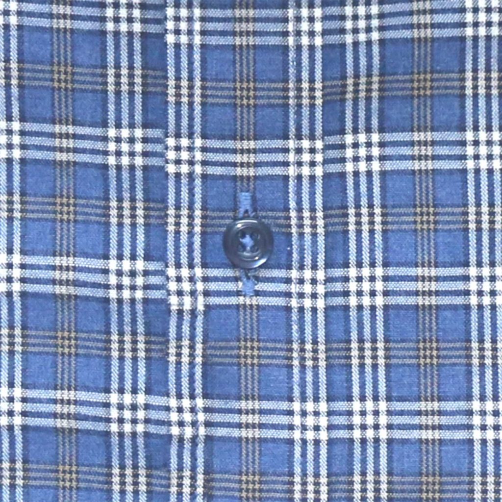 Blue-Checks-High Spearpoint Collar Shirt - John Clothier London Online