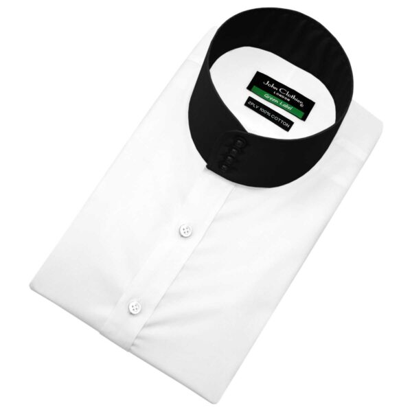 White-Plain High Band Collar- John Clothier London