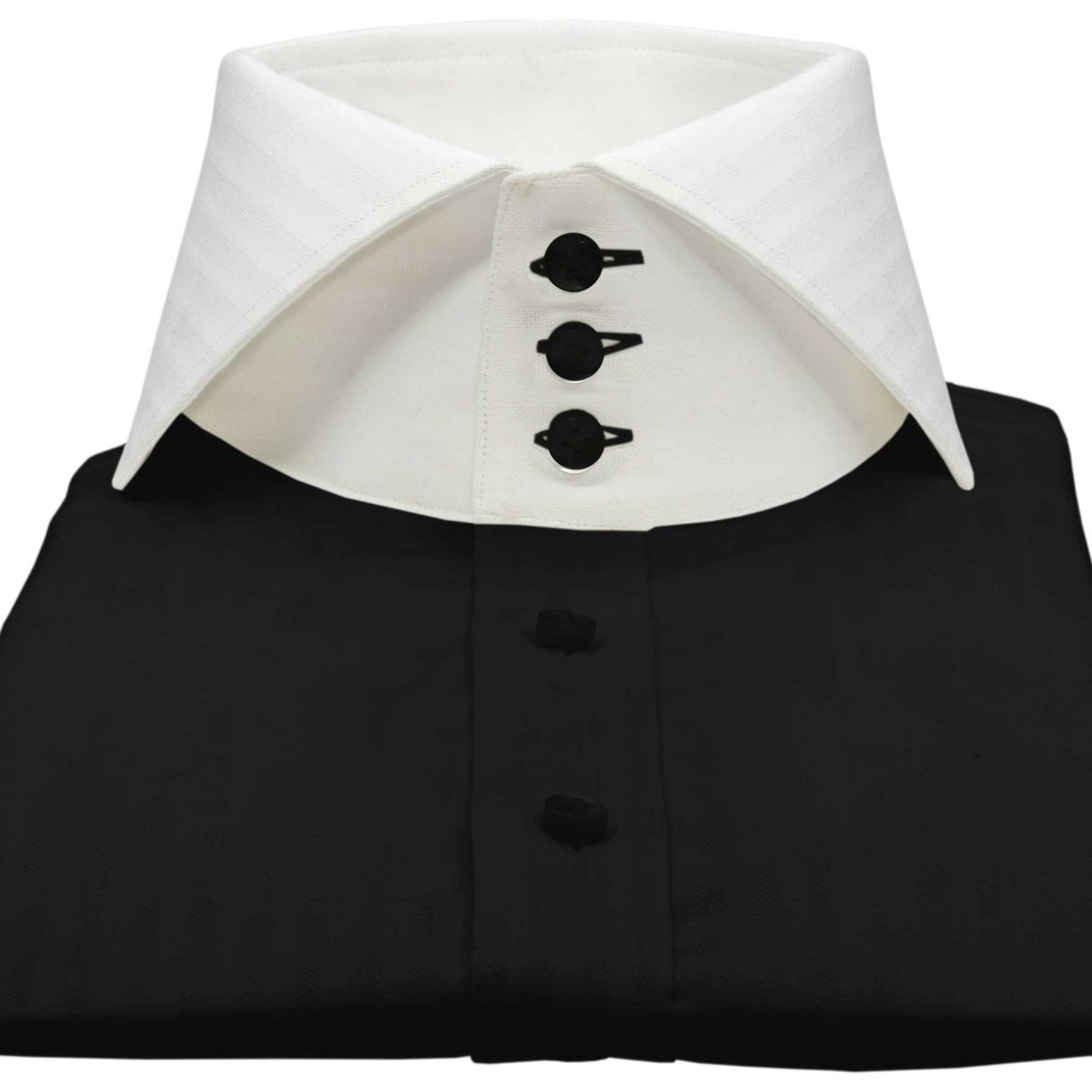 solid-black-button-down-high-collar-shirt-john-clothier-london