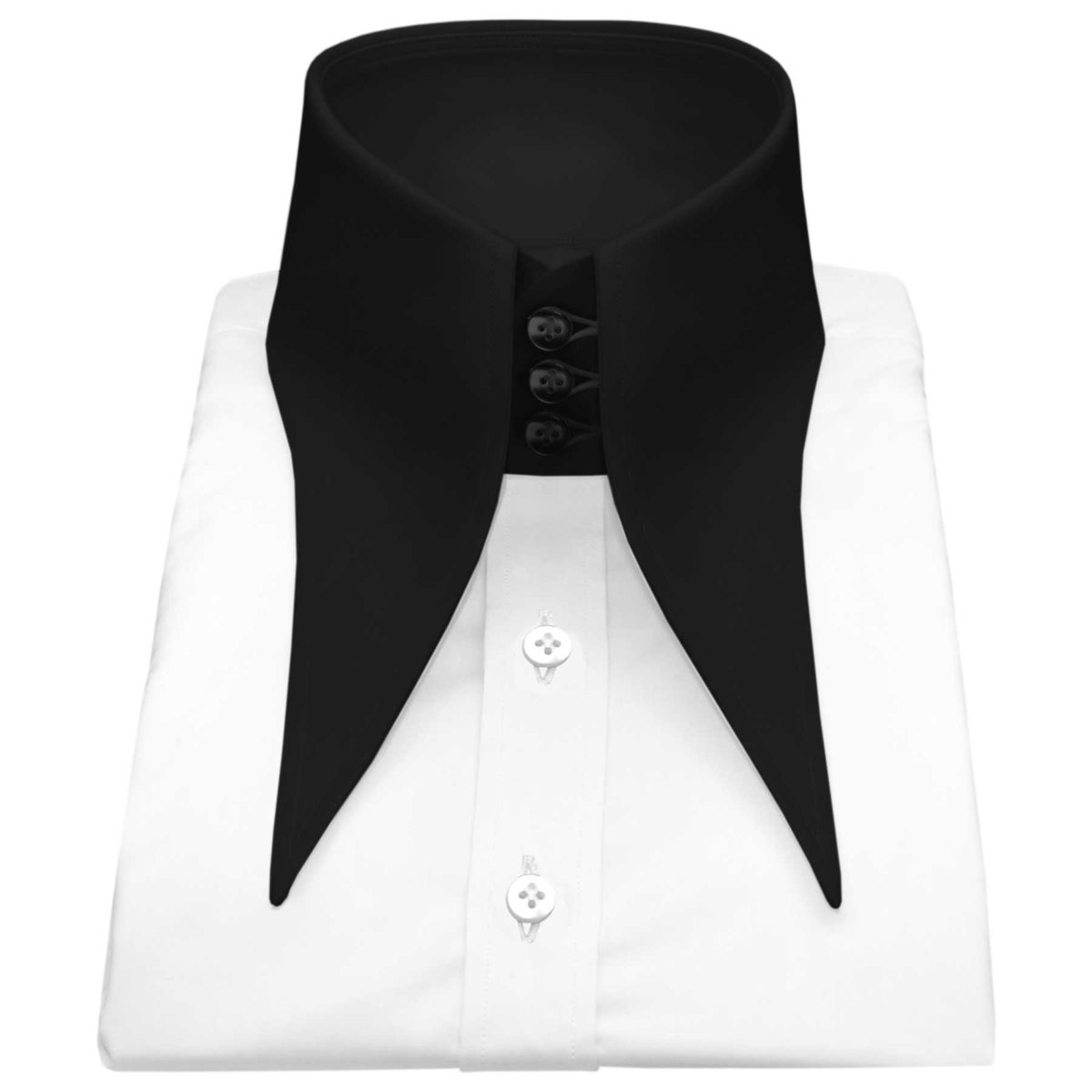 White-High Extreme Spearpoint Collar Shirt - John Clothier London