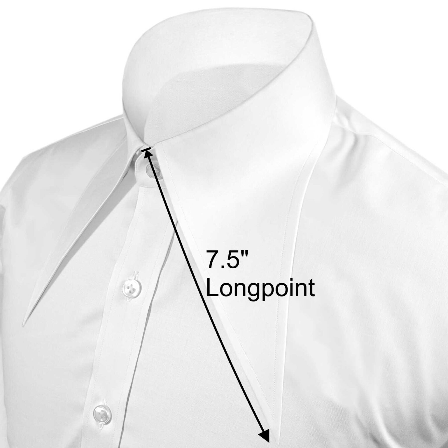 White Extreme Spearpoint Collar Shirt - John Clothier London