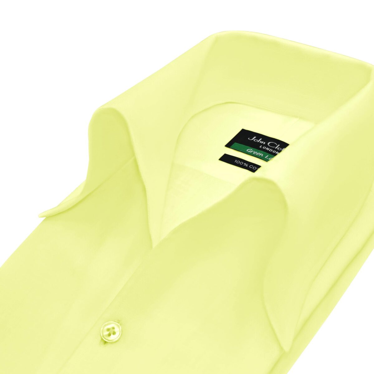 Yellow Bright High Collar Made to measure shirt for men, 100% Cotton, John Clothier London, high Bow Collar Shirts