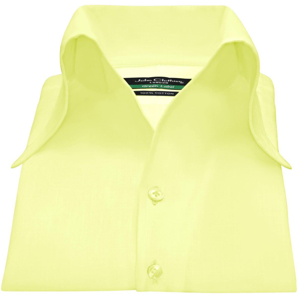 Yellow Bright High Collar Made to measure shirt for men, 100% Cotton, John Clothier London, high Bow Collar Shirts