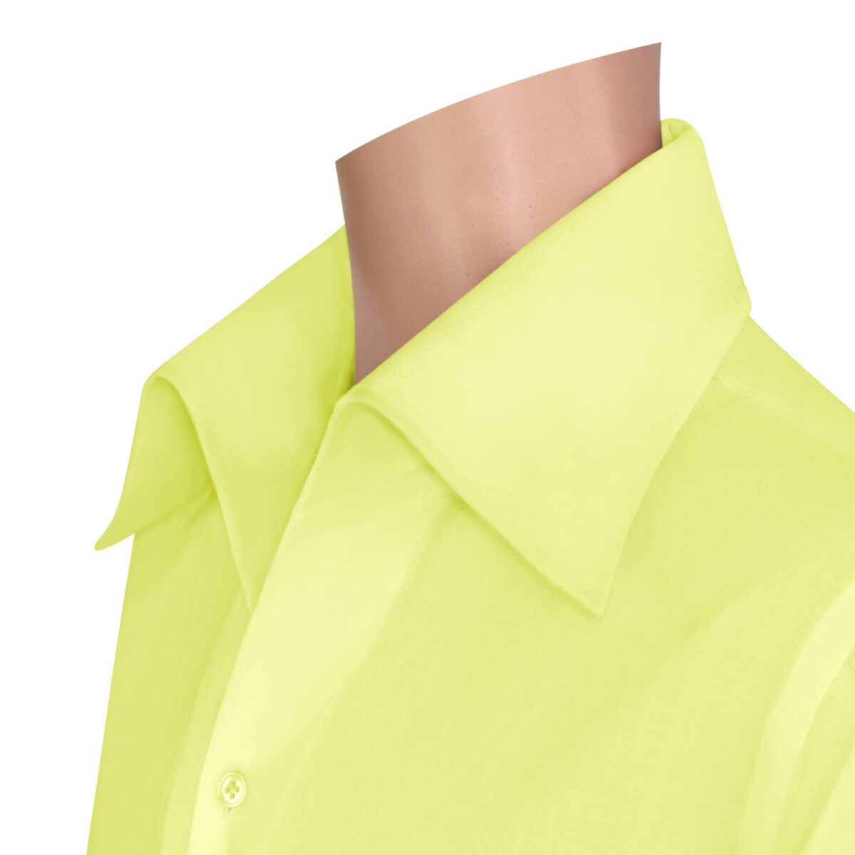 Yellow Bright High Collar Made to measure shirt for men, 100% Cotton, John Clothier London, high Bow Collar Shirts