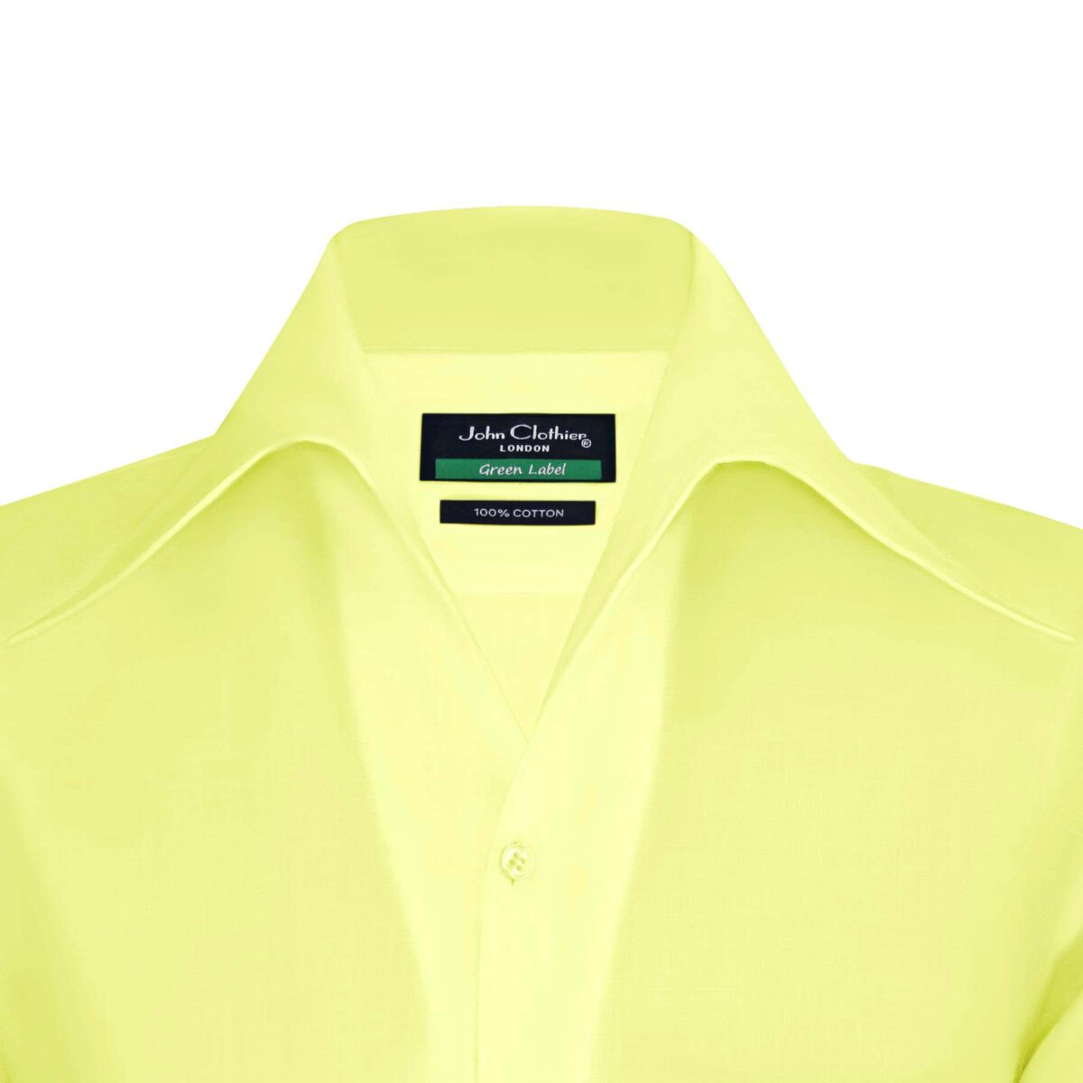 Yellow Bright High Collar Made to measure shirt for men, 100% Cotton, John Clothier London, high Bow Collar Shirts