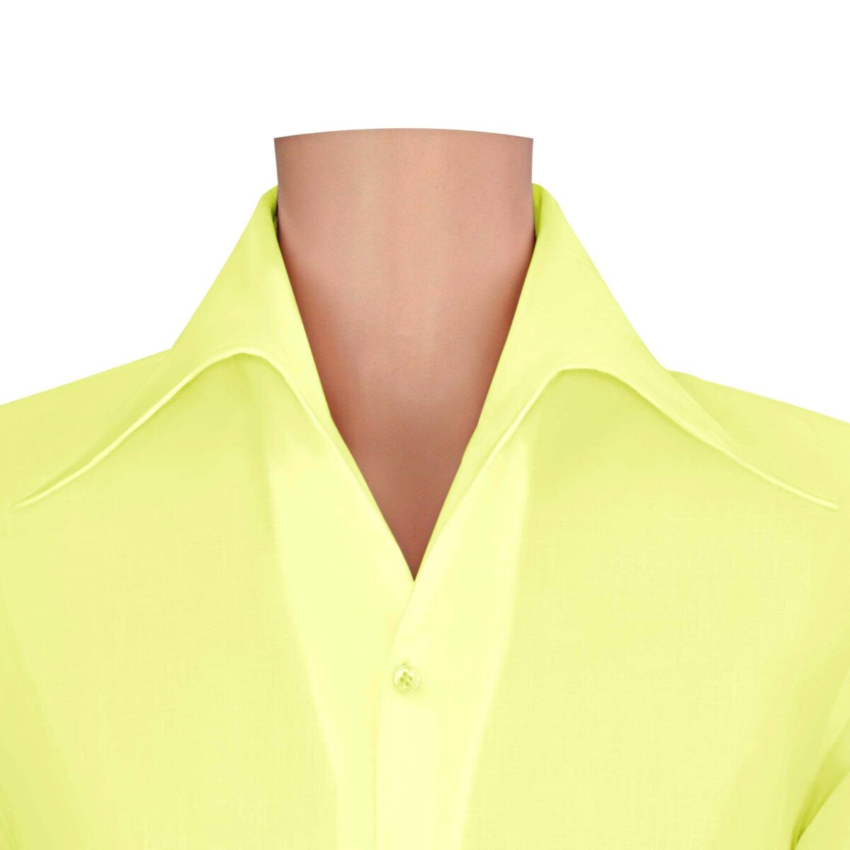 Yellow Bright High Collar Made to measure shirt for men, 100% Cotton, John Clothier London, high Bow Collar Shirts