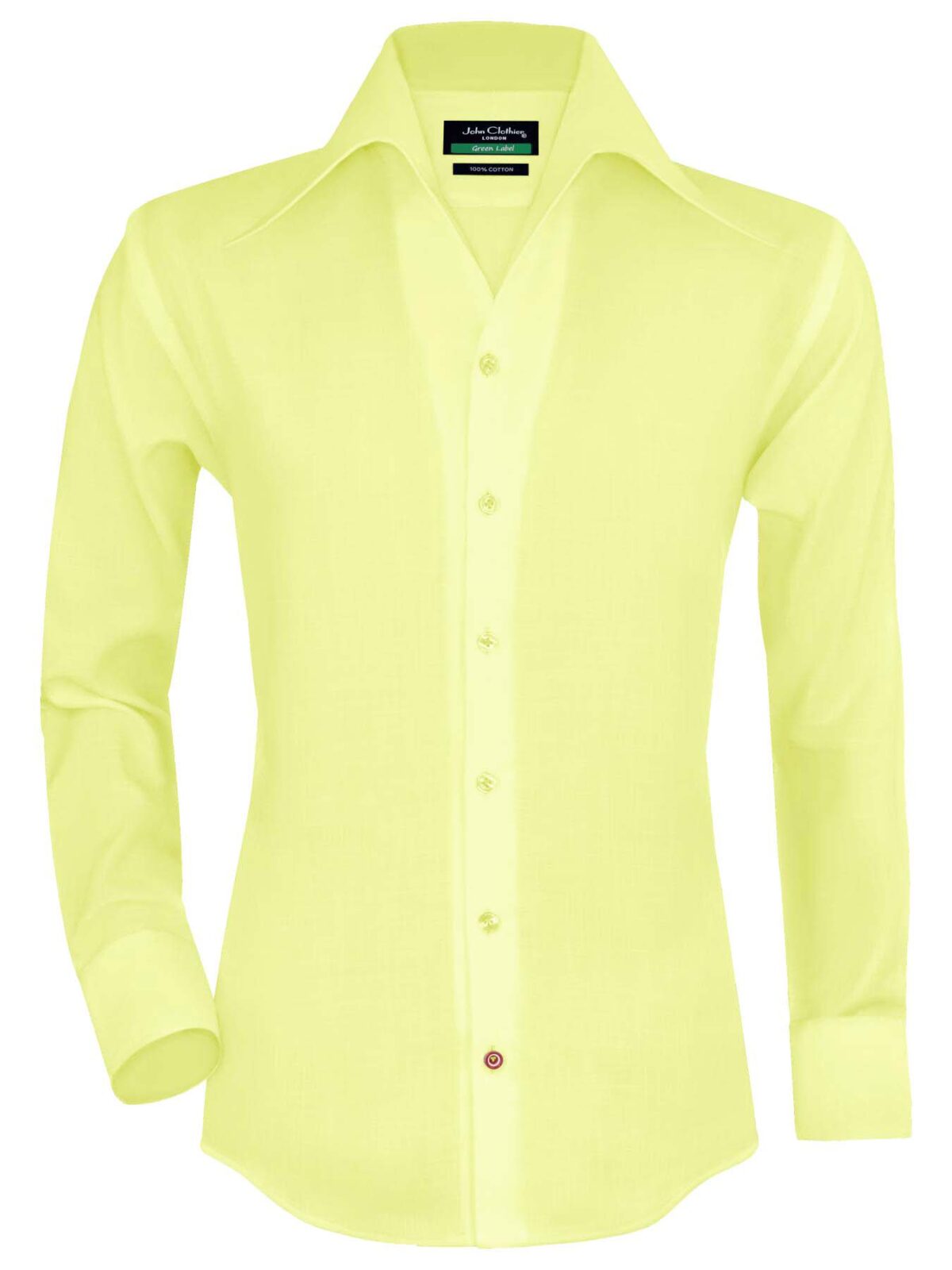 Yellow Bright High Collar Made to measure shirt for men, 100% Cotton, John Clothier London, high Bow Collar Shirts