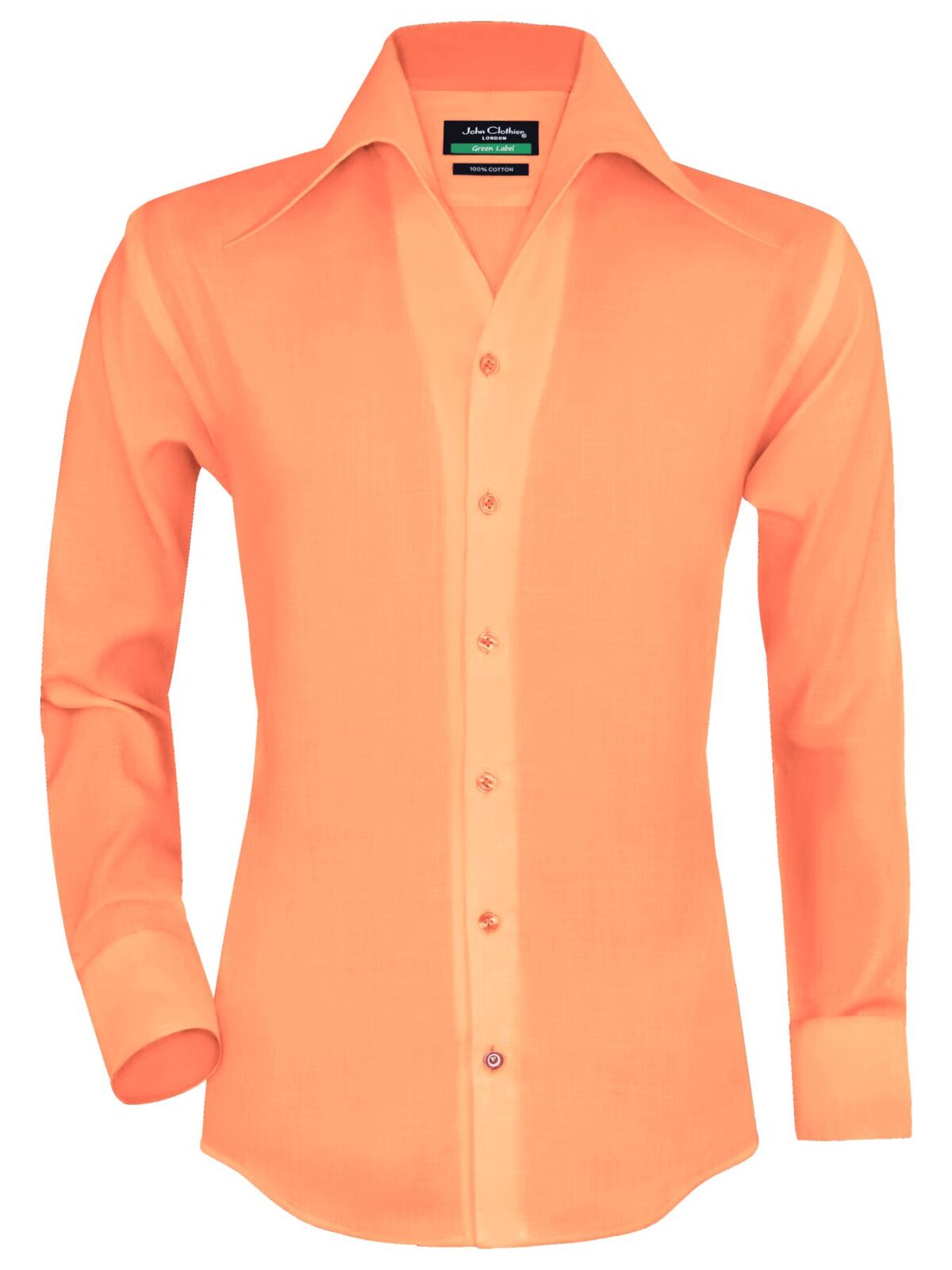 Orange High Collar Bow Collar, made to measure shirt for men, by John Clothier London