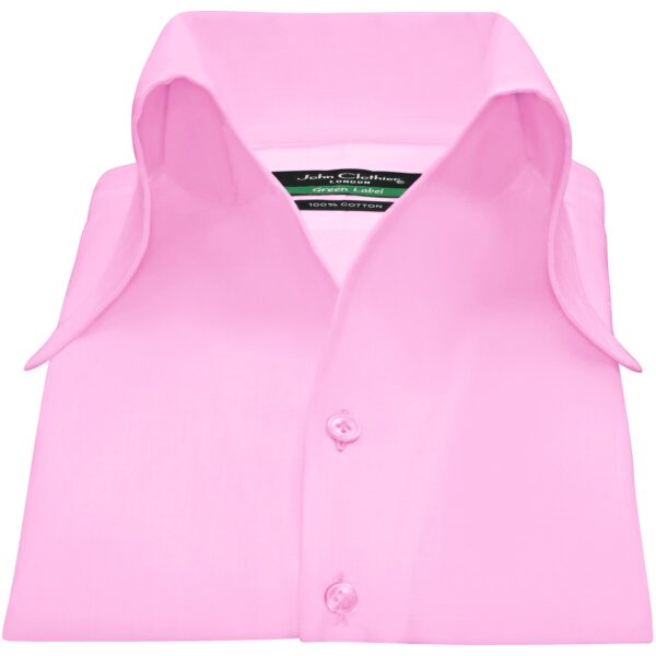 Pink high collar shirt for men, made to measure by John Clothier London