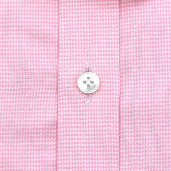 Pink Dobby houndstooth TExture Design Cotton Made to measure Penny Collar Peaky blinders shirt