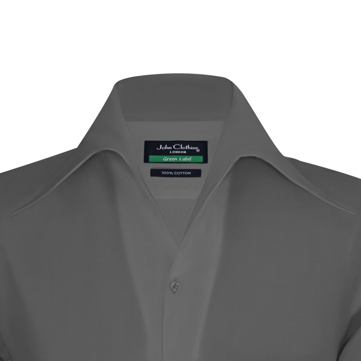 Grey High Open Made to measure Shirts for men, 100% Cotton high collars by John Clothier London.