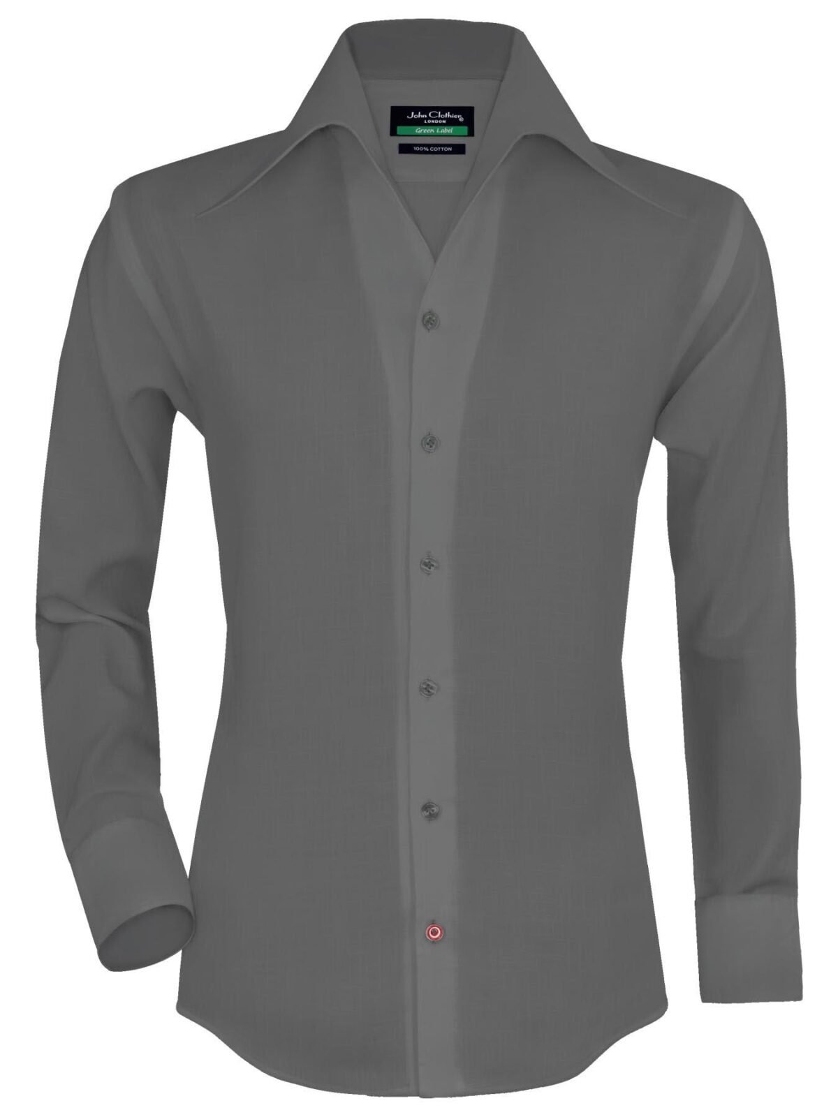 Grey High Open Made to measure Shirts for men, 100% Cotton high collars by John Clothier London.