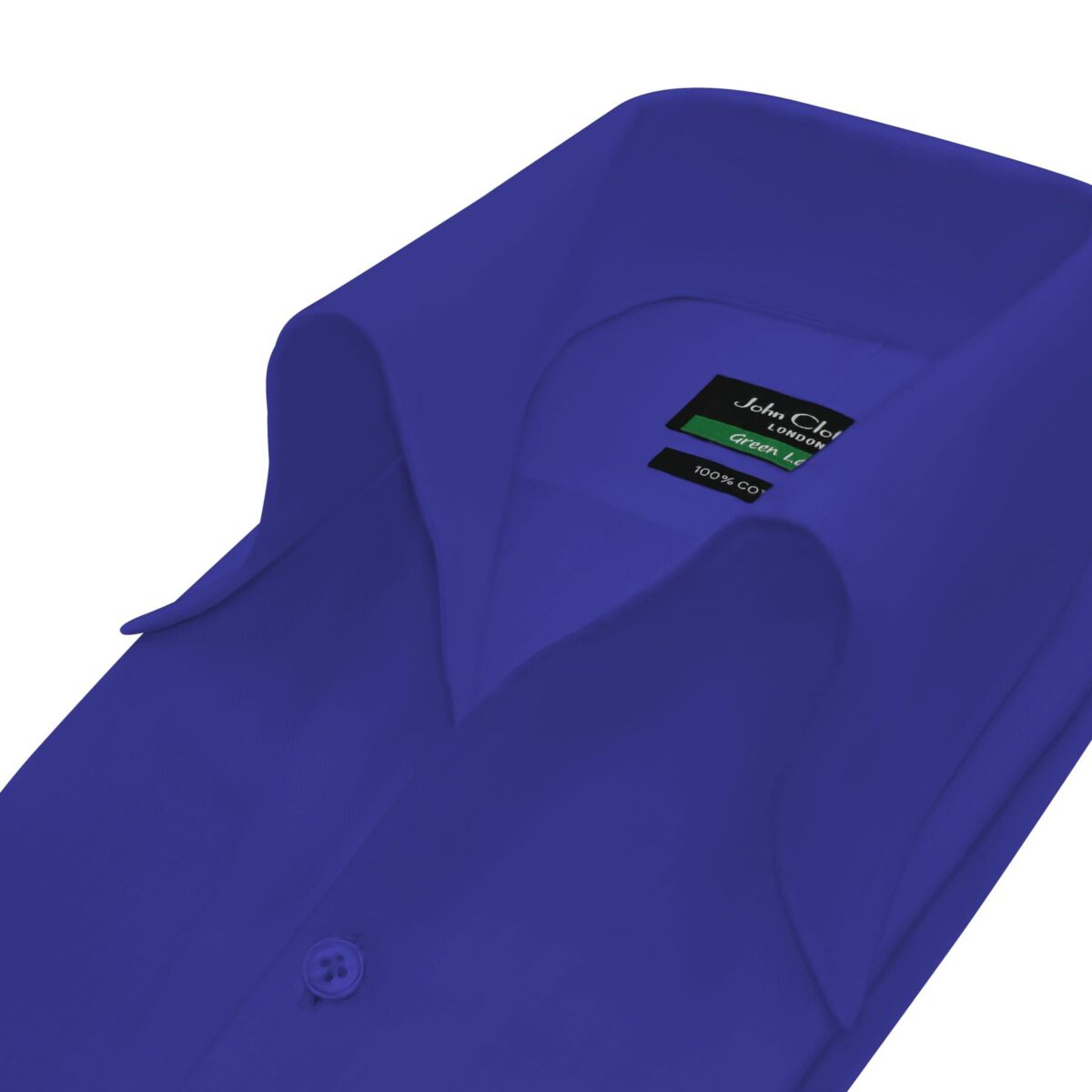 Royal Blue High Open Collar Shirts 100% Cotton Made to Measure Shirts by John Clothier London