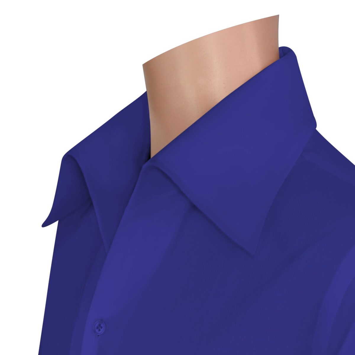 Royal Blue High Open Collar Shirts 100% Cotton Made to Measure Shirts by John Clothier London