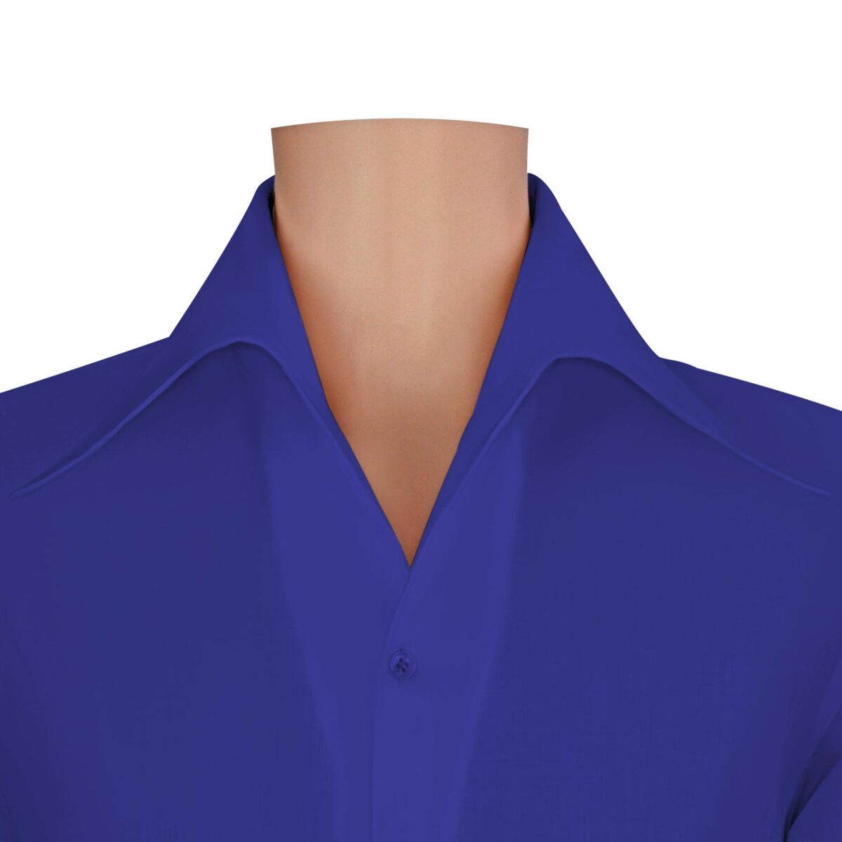 Royal Blue High Open Collar Shirts 100% Cotton Made to Measure Shirts by John Clothier London