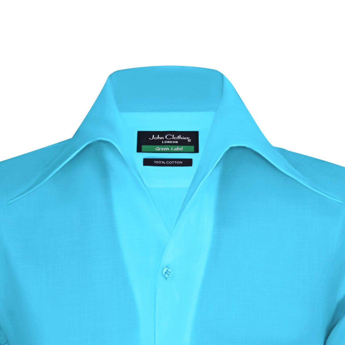 John Clothier, Men's Made to measure, High Bow Collar Shirt, Sea Blue Party Occassion Wear Shirt