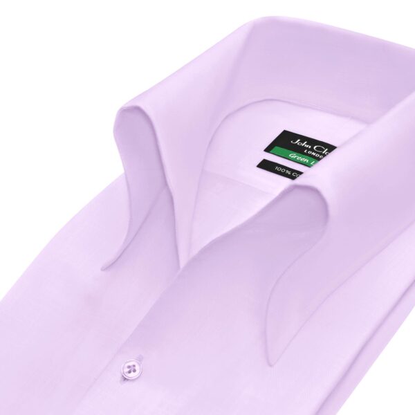 Lilac High Open Button Down Collar - High collar 100% Cotton- Custom made Shirt for men by John Clothier London